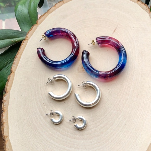 NWT HTF Free People All The Best Hoop Earring Set - Picture 8 of 11